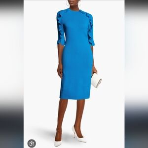 Carolina Herrera Blue Knit Midi Dress